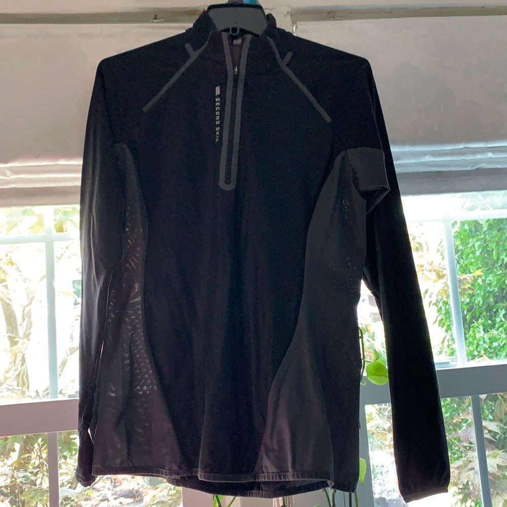 UNISEX Second Skin black and grey quarter zip